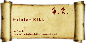 Heimler Kitti névjegykártya
